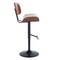 Lombardi Mid-Century Modern Adjustable Barstool in Walnut with Faux Leather
